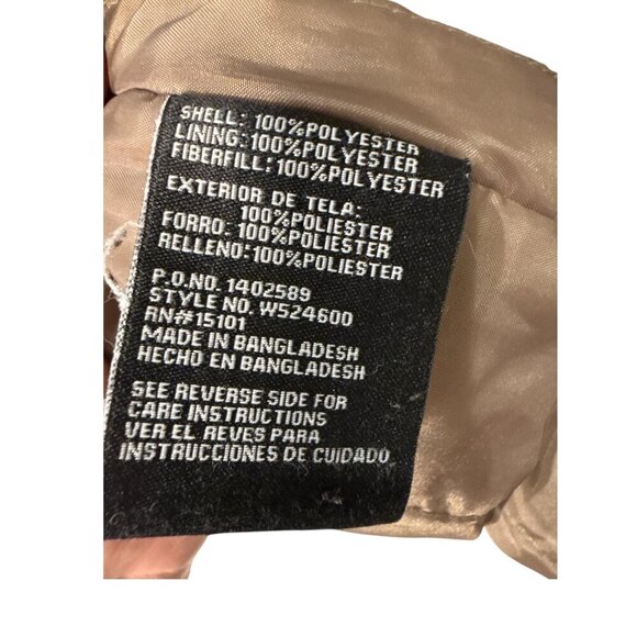 Women's Weather Tamer Tan Quilted Jacket Size Large, Pre-Owned Good Condition - Picture 11 of 12